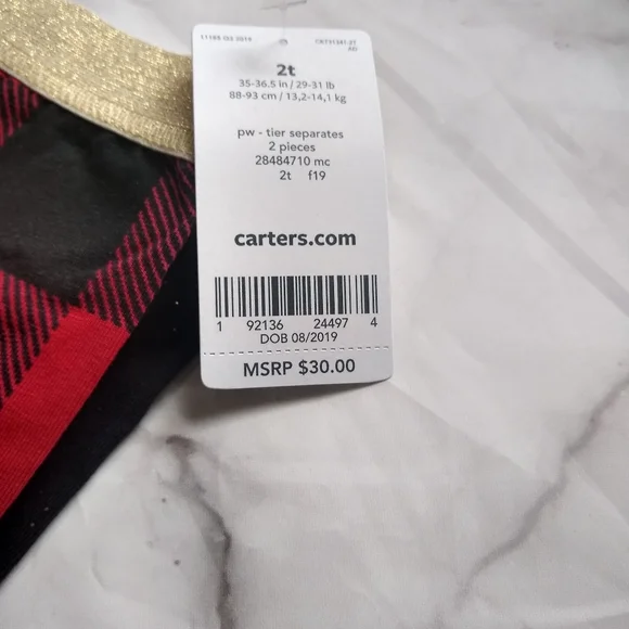 Carter's 2 pack of Leggings 2T - Picture 3 of 3